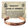 Dünnes Armband aus Kupfer und Magneten Om Namah Shivaya