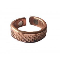 Bague cuivré avec aimants motif géométrique