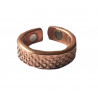 Copper ring with magnets and geometric pattern
