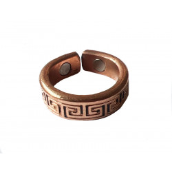 Anello in rame con magneti e motivo greco