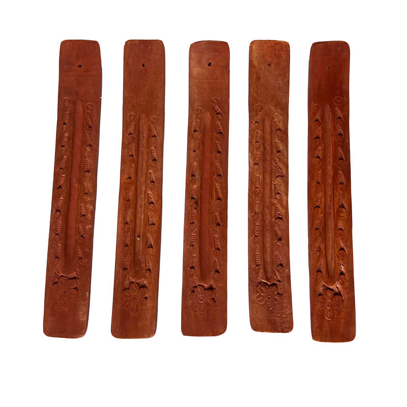 Gondole porte-encens en bois 25 cm sculptee
