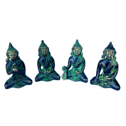 Lot of 4 statuettes of buddha 7,5 cm, 750 g