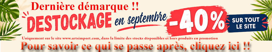 Destockage en aout, 3° démarque: -30% sur tout le site (sauf promotions)