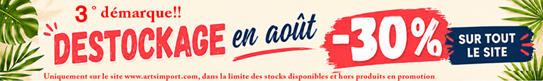 Destockage en aout, 3° démarque: -30% sur tout le site (sauf promotions)